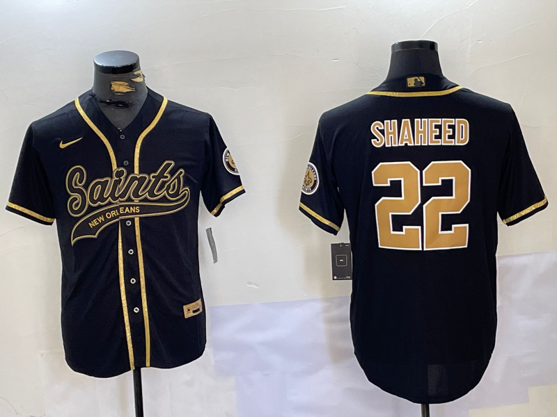 Men's New Orleans Saints Rashid Shaheed #22 Black Jersey